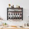3-Tiers Industrial Wall Mounted Wine Rack with Glass Holder and Metal Frame